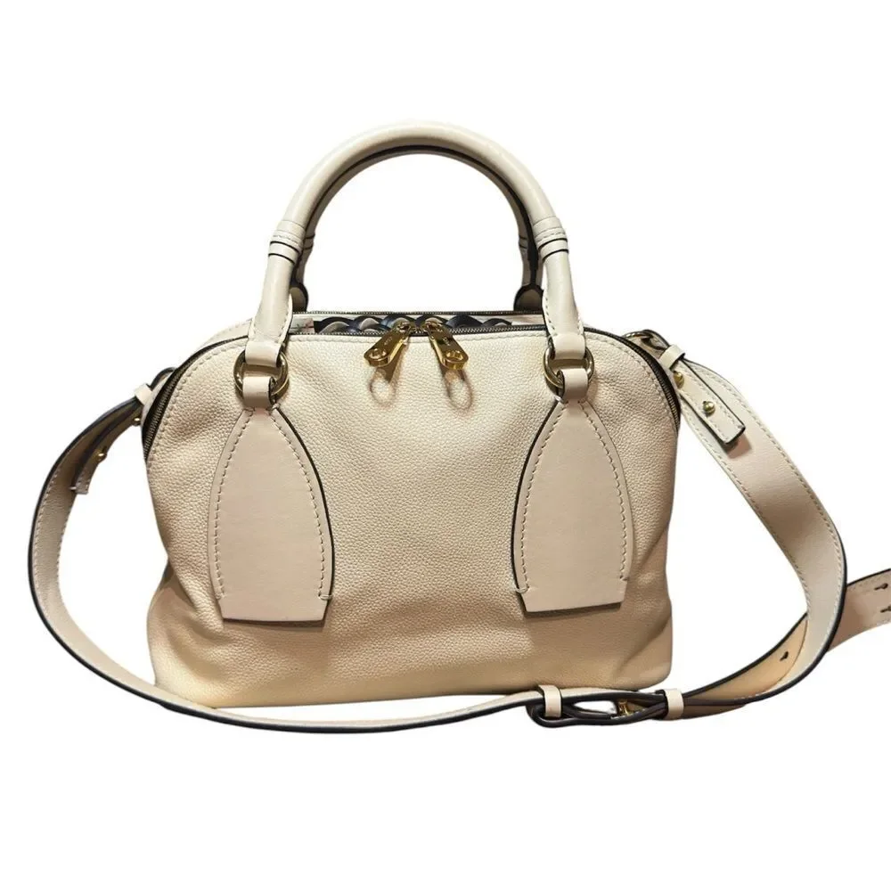 CHLOE.Sweet Beige Daria 3way Braided Top Handle Handbag Bowler Shoulder Bag Ex++